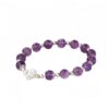 Lotus Beaded Bracelet in 925 Sterling Silver with Amethyst