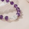 Lotus Beaded Bracelet in 925 Sterling Silver with Amethyst