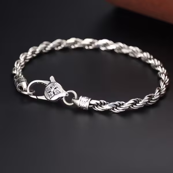 Double Dorje Buckle Bracelet in 925 Sterling Silver Double Dorje Buckle Bracelet in 925 Sterling Silver