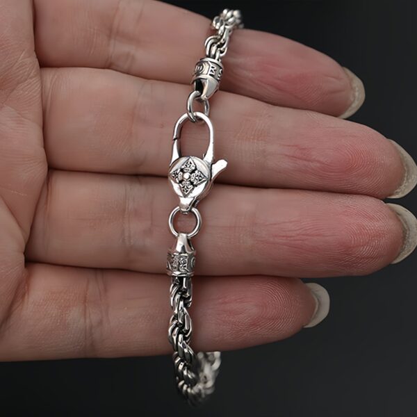 Double Dorje Buckle Bracelet in 925 Sterling Silver Double Dorje Buckle Bracelet in 925 Sterling Silver