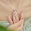 Pearl and Jade Pendant Necklace in 925 Sterling Silver