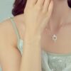 Pearl and Jade Pendant Necklace in 925 Sterling Silver