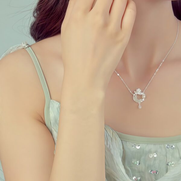 Pearl and Jade Pendant Necklace in 925 Sterling Silver