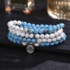 108 Beaded Bracelet in White Turquoise and Emperor Stone 108 Beaded Bracelet in White Turquoise and Emperor Stone