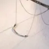 Adjustable Curved Pendant Necklace in Sterling Silver - 1