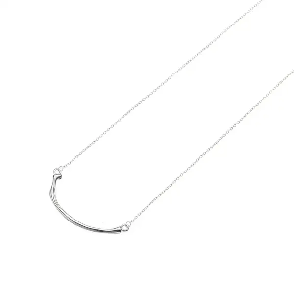 Adjustable Curved Pendant Necklace in Sterling Silver Adjustable Curved Pendant Necklace in Sterling Silver - 5