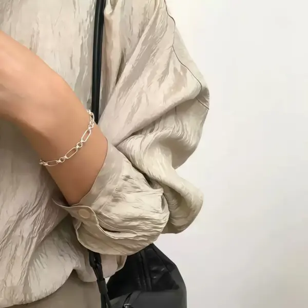 Adjustable Open Link Bracelet in Sterling Silver - 4