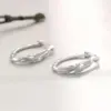 Leaf Detail Hoop Earrings in Sterling Silver Leaf Detail Hoop Earrings in Sterling Silver - 2