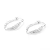 Leaf Detail Hoop Earrings in Sterling Silver Leaf Detail Hoop Earrings in Sterling Silver - 5