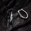 Leaf Detail Hoop Earrings in Sterling Silver Leaf Detail Hoop Earrings in Sterling Silver - 1