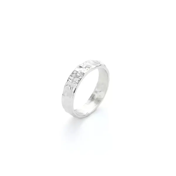 Crinkled Texture Band Ring in Sterling Silver Crinkled Texture Band Ring in Sterling Silver - 5