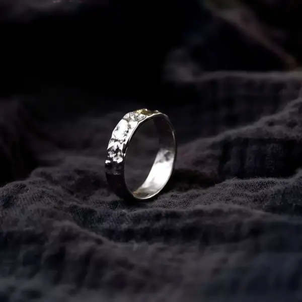 Crinkled Texture Band Ring in Sterling Silver Crinkled Texture Band Ring in Sterling Silver - 4
