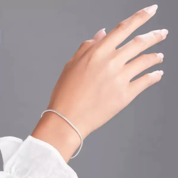 Snake Chain Bracelet in Sterling Silver Snake Chain Bracelet in Sterling Silver - 4