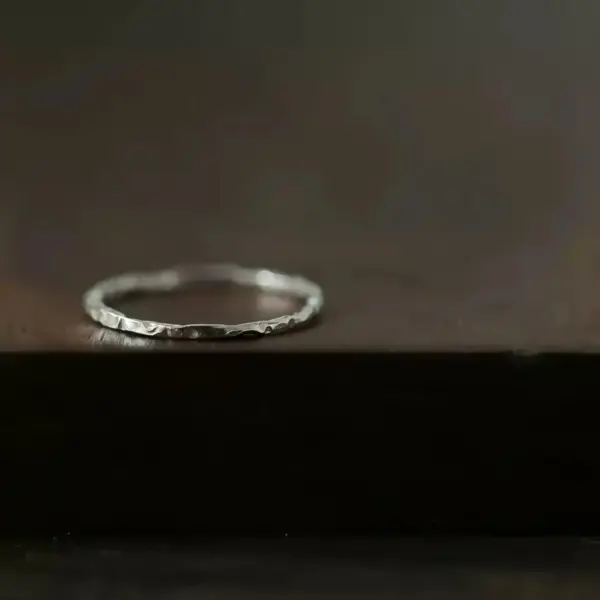 Slim Hammered Closed Band Ring - 1