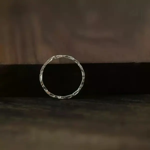 Slim Hammered Closed Band Ring Slim Hammered Closed Band Ring - 3
