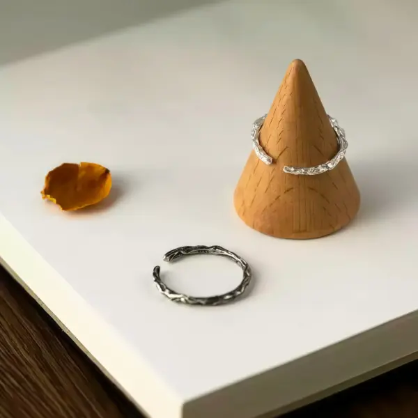 Open Branch Textured Ring in Sterling Silver - 1
