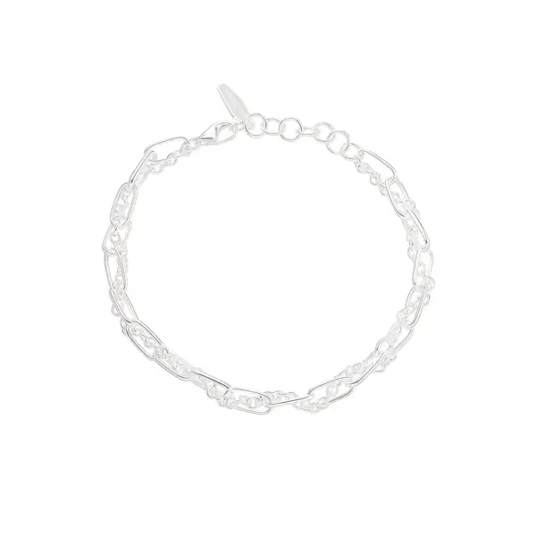 Interlocking Double Band Bracelet in Sterling Silver Interlocking Double Band Bracelet in Sterling Silver - 5