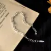 Interlocking Double Band Bracelet in Sterling Silver Interlocking Double Band Bracelet in Sterling Silver - 3