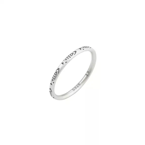 Fish-Pattern Silver-Tone Slim Band Ring Fish-Pattern Silver-Tone Slim Band Ring - 5