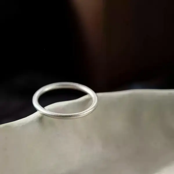 Sandblasted Matte Band Ring in Sterling Silver Sandblasted Matte Band Ring in Sterling Silver - 2