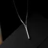 Long Bar Pendant Necklace in Sterling Silver Long Bar Pendant Necklace in Sterling Silver - 1