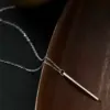 Long Bar Pendant Necklace in Sterling Silver Long Bar Pendant Necklace in Sterling Silver - 4