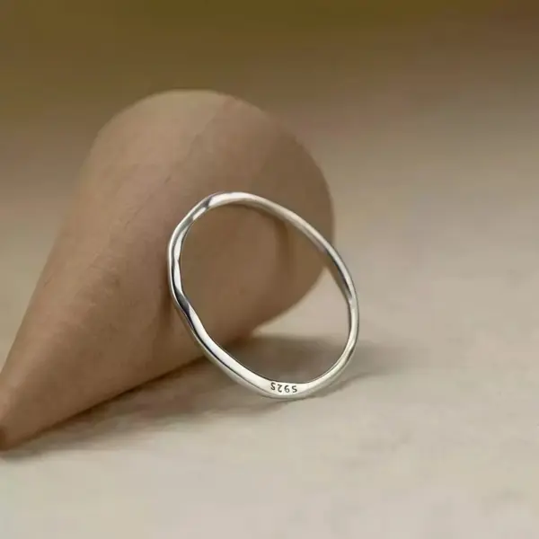 Irregular Polished Ring in Sterling Silver - 1