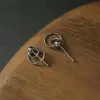 Double Circle Stud Earrings with 925 Silver Posts Double Circle Stud Earrings with 925 Silver Posts - 1
