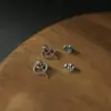 Double Circle Stud Earrings with 925 Silver Posts Double Circle Stud Earrings with 925 Silver Posts - 2