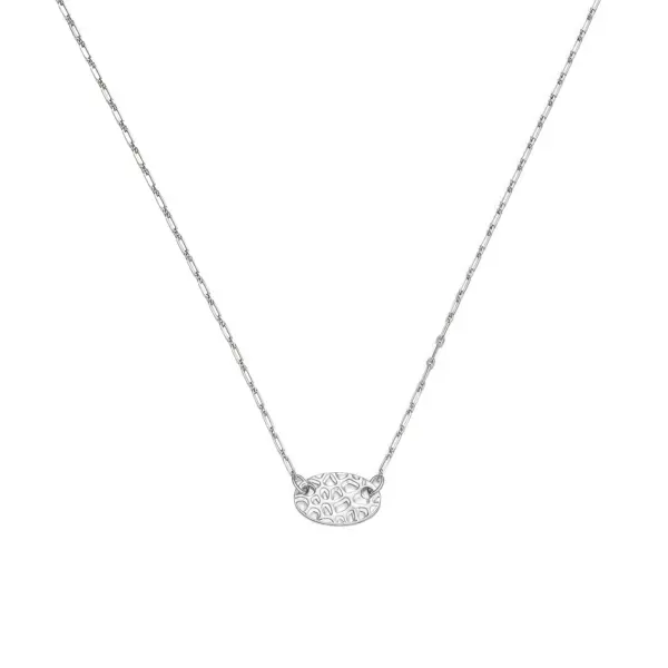 Hammered Oval Pendant Necklace Hammered Oval Pendant Necklace - 5