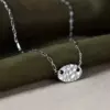 Hammered Oval Pendant Necklace Hammered Oval Pendant Necklace - 2