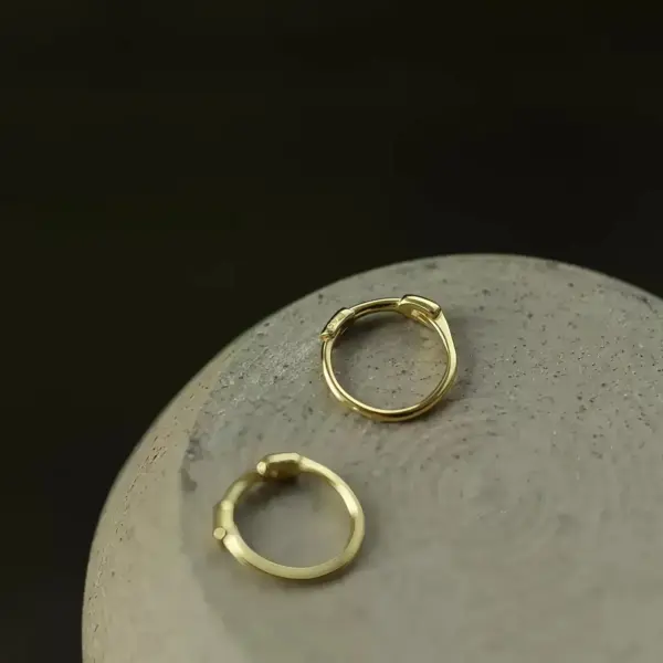 Small Hoop Ear Cuffs in Sterling Silver Small Hoop Ear Cuffs in Sterling Silver - 3