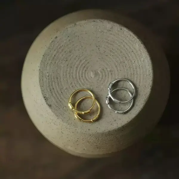 Small Hoop Ear Cuffs in Sterling Silver - 1