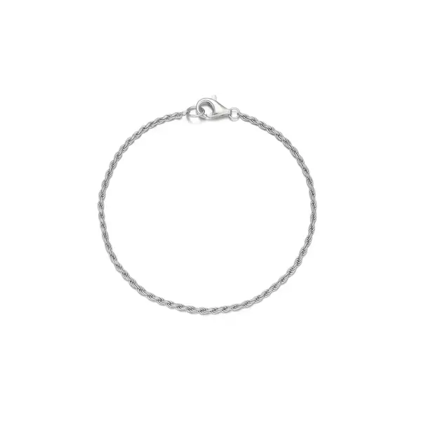 Polished Fine Twisted Chain Bracelet in Sterling Silver Polished Fine Twisted Chain Bracelet in Sterling Silver - 5
