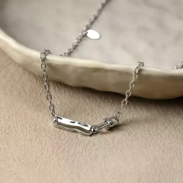 Geometric Line Pendant Necklace in Sterling Silver - 1
