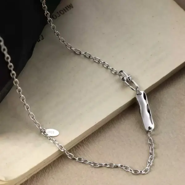 Geometric Line Pendant Necklace in Sterling Silver Geometric Line Pendant Necklace in Sterling Silver - 2