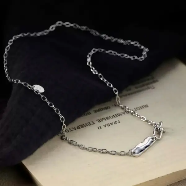 Geometric Line Pendant Necklace in Sterling Silver Geometric Line Pendant Necklace in Sterling Silver - 4