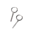 Long Bar Hoop Earrings in Sterling Silver Long Bar Hoop Earrings in Sterling Silver - 5