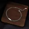 Polished Tag Fine Chain Bracelet in Sterling Silver Polished Tag Fine Chain Bracelet in Sterling Silver - 1
