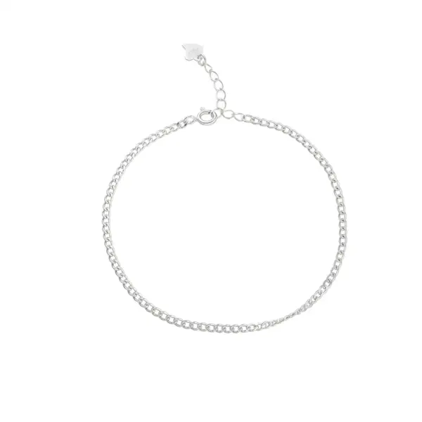 Fine Link Chain Bracelet with Extension in Sterling Silver Fine Link Chain Bracelet with Extension in Sterling Silver - 5