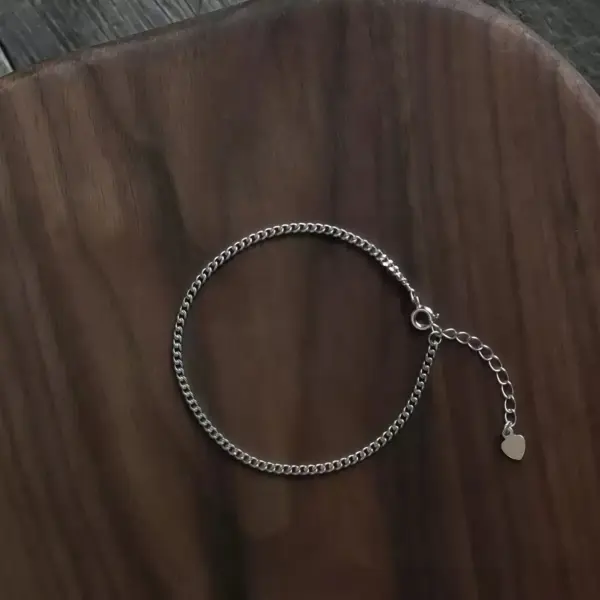 Fine Link Chain Bracelet with Extension in Sterling Silver Fine Link Chain Bracelet with Extension in Sterling Silver - 1