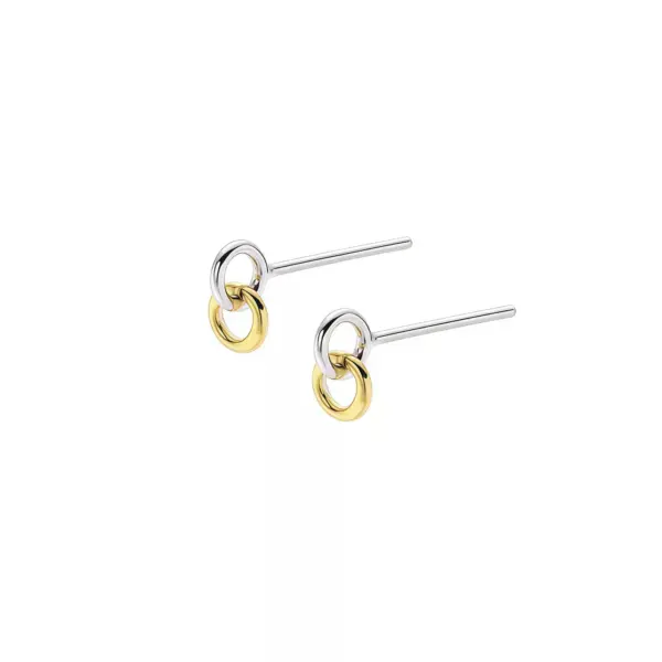 Interlocking Double Loop Stud Earrings in Sterling Silver Interlocking Double Loop Stud Earrings in Sterling Silver - 5