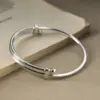 Adjustable Polished Open Bangle in 999 Silver Adjustable Polished Open Bangle in 999 Silver - 1
