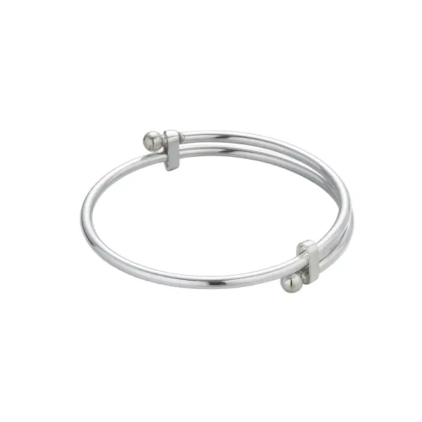 Adjustable Polished Open Bangle in 999 Silver Adjustable Polished Open Bangle in 999 Silver - 5