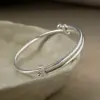 Adjustable Polished Open Bangle in 999 Silver Adjustable Polished Open Bangle in 999 Silver - 2