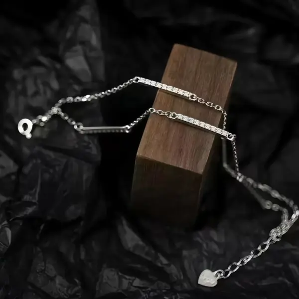 Double-Layer Fine Chain Bracelet in Sterling Silver - 2