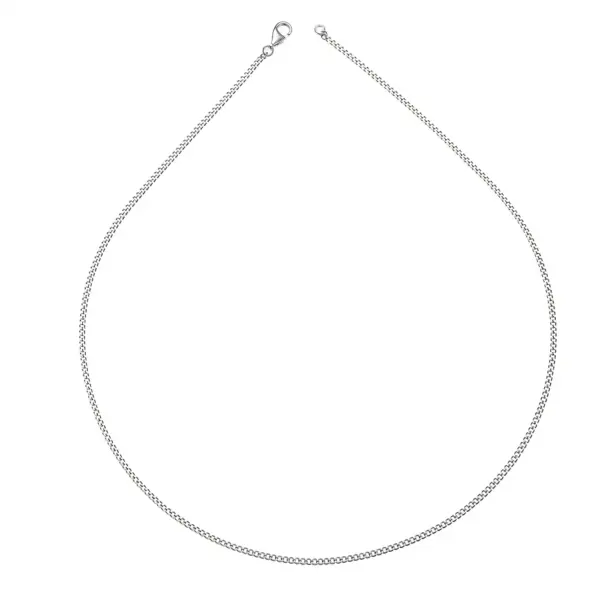 Simple Side-Chain Necklace in Sterling Silver - 5