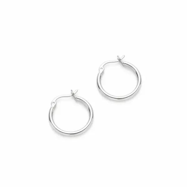 Simple Hoop Earrings in Sterling Silver Simple Hoop Earrings in Sterling Silver - 5