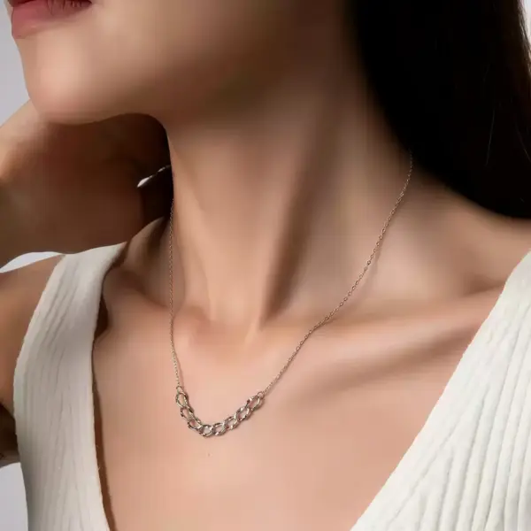 Adjustable Ripple Pendant Necklace in Sterling Silver Adjustable Ripple Pendant Necklace in Sterling Silver - 1